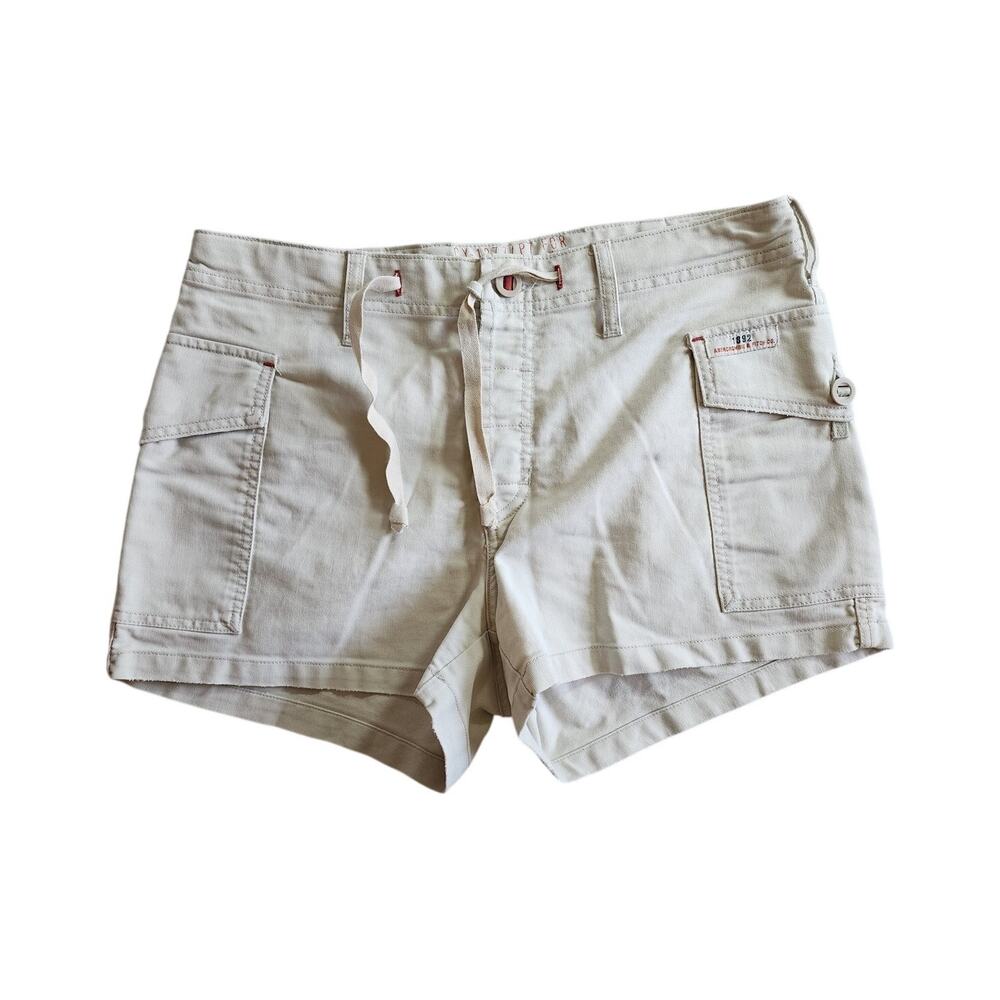 Vtg Y2K Abercrombie & Fitch Cargo Shorts M Mid Rise Khaki Utility Gorpcore